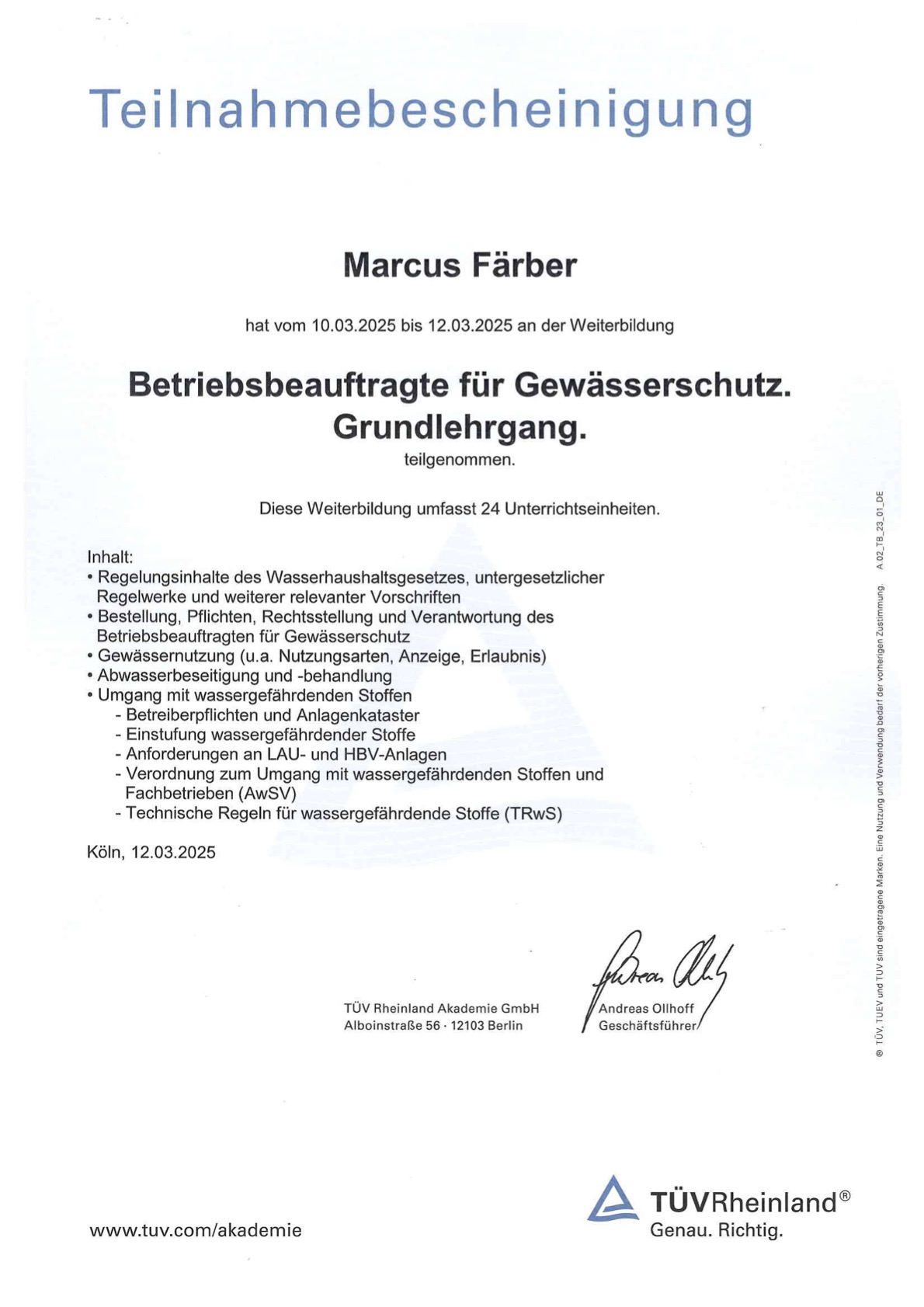 Marcus Faerber Beauftragter Gewaeserschutz 2025